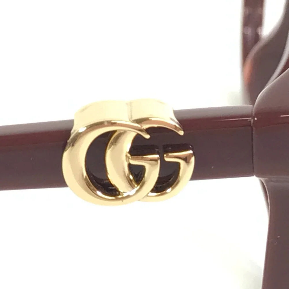 Gucci Eyeglasses Frames GG1075O 006 Shiny Burgundy Square Full Rim 54-19-145